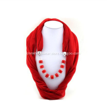 Custom Accessories Jeweled Scarf with Pendant